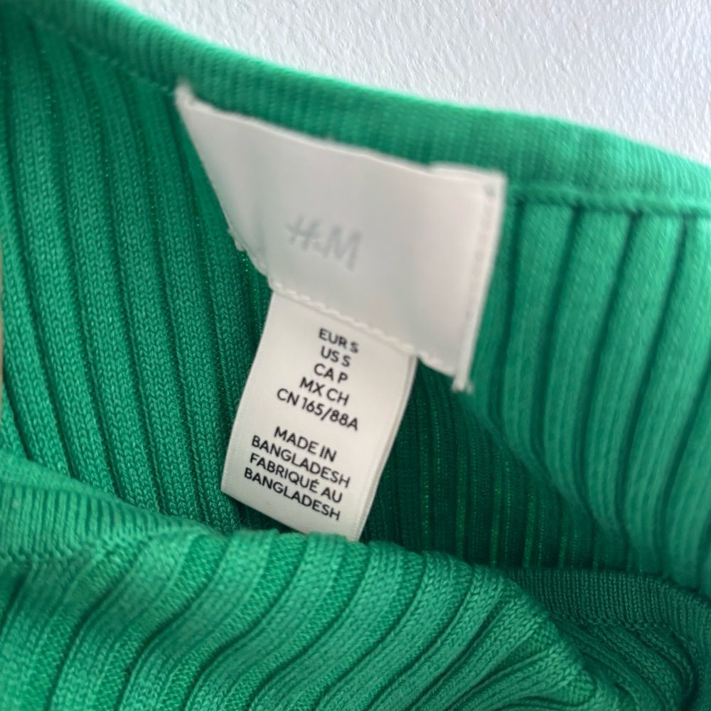 H&M Ribbed Midi Dress - Green - Picture 4 of 5